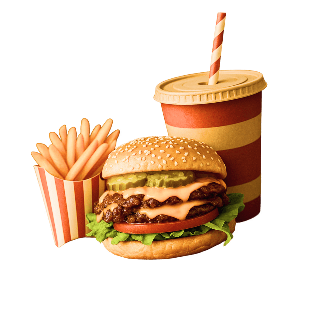 BUCKEEZ Solo Combo — double cheeseburger, fries, and drink